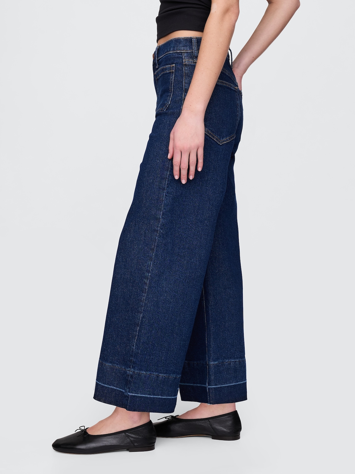 High Stride Wide-Leg Ankle Jeans