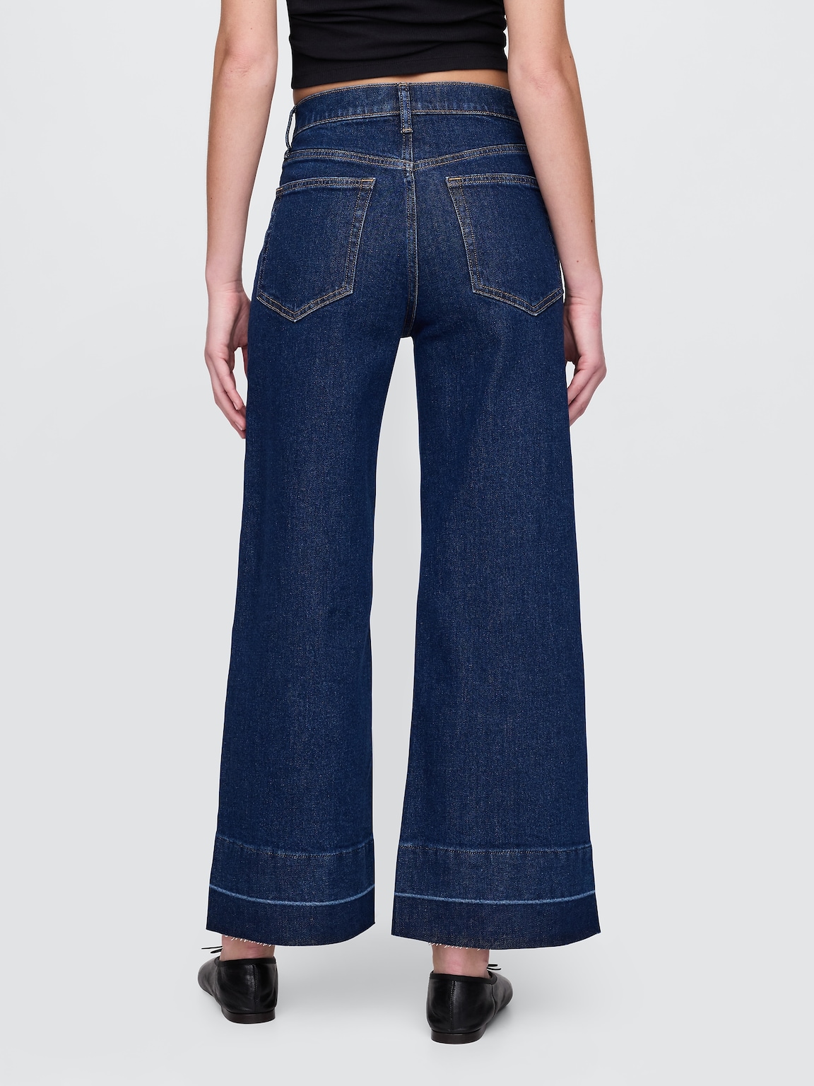 High Stride Wide-Leg Ankle Jeans