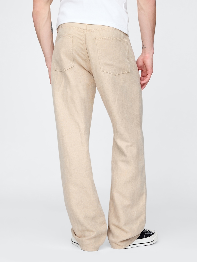 Linen-Cotton '90s Loose Herringbone Pants