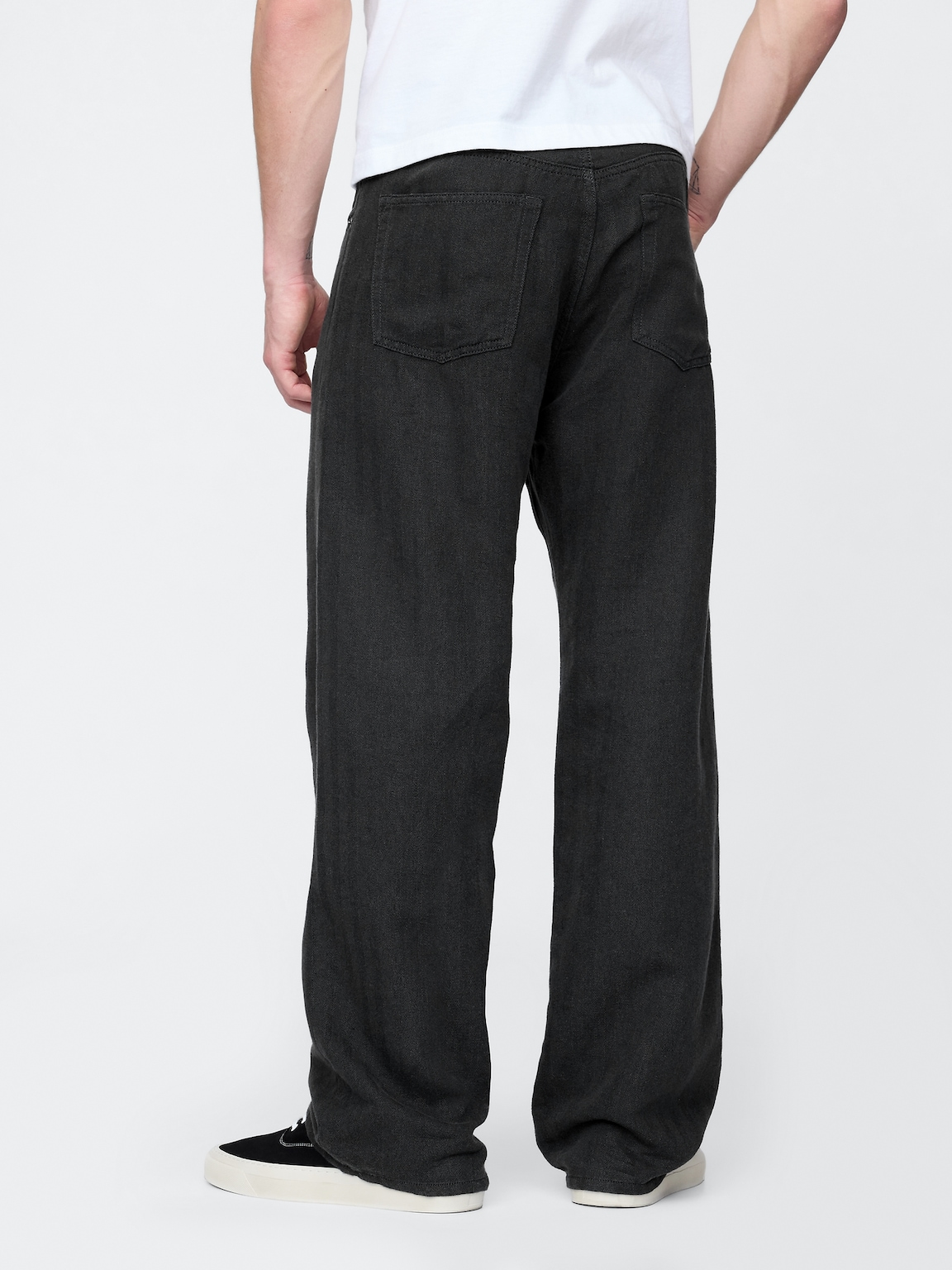 Linen-Cotton '90s Loose Herringbone Pants