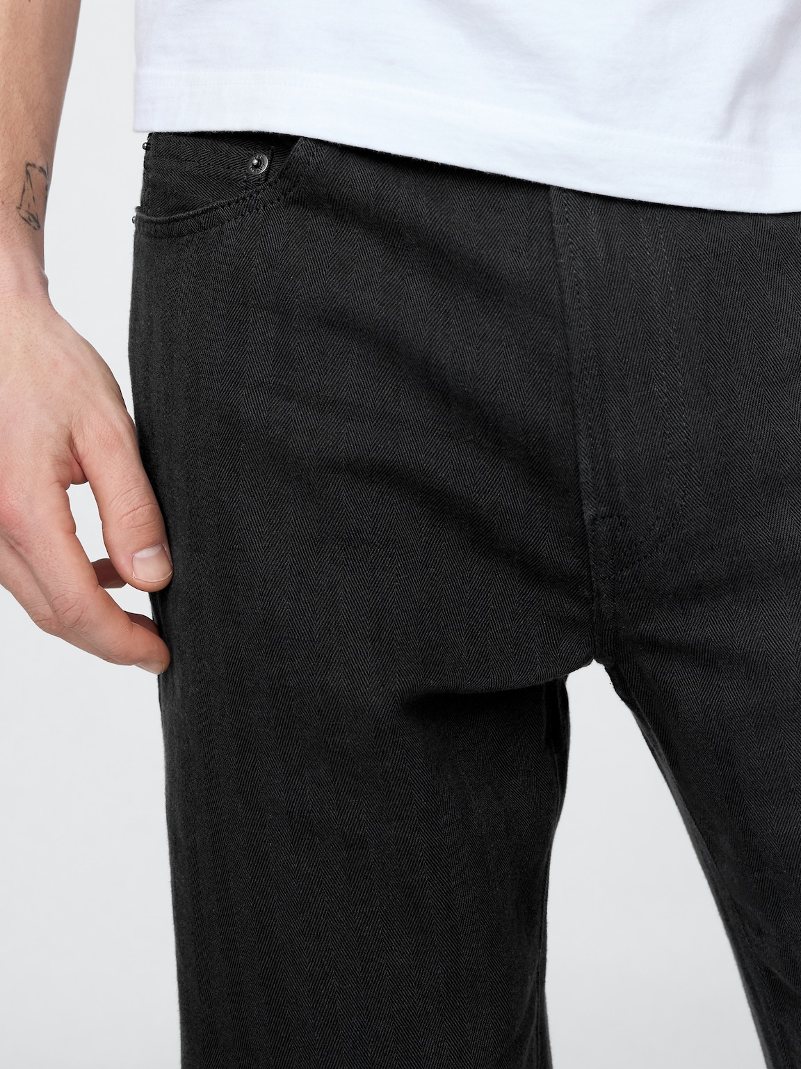 Linen-Cotton '90s Loose Herringbone Pants