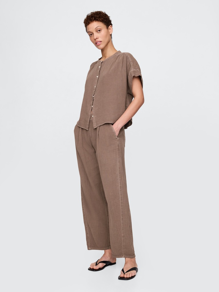 Cotton Gauze Dolman Shirt