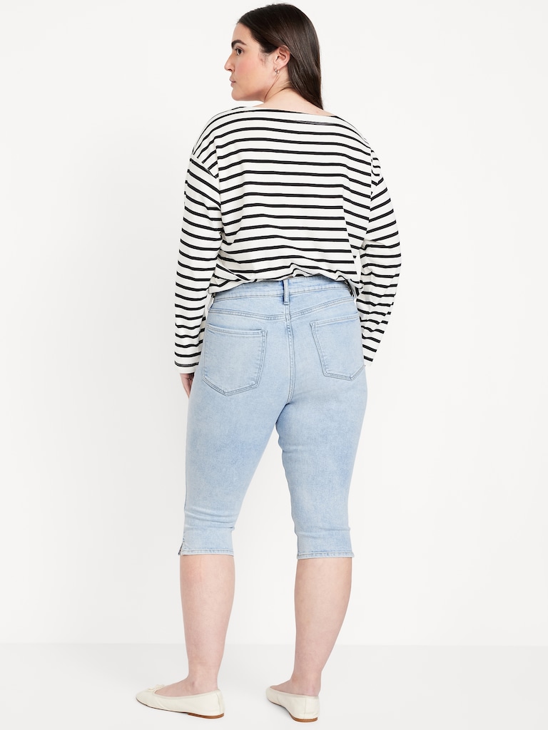 High-Waisted Rockstar Slim Capri Jeans