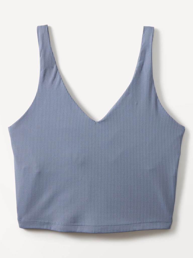 Transcend V Neck Rib Crop Sports Bra A-C