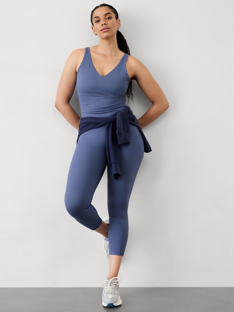 Transcend V Neck Rib Crop Sports Bra A-C