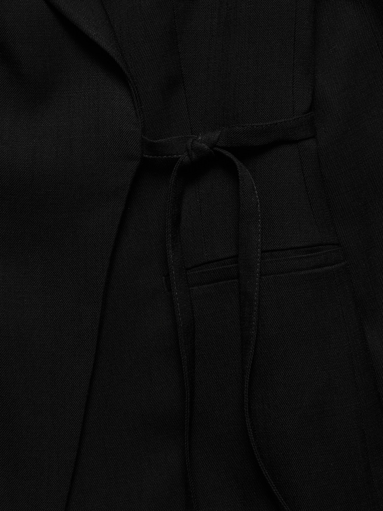 Drapey Twill Wrap Blazer