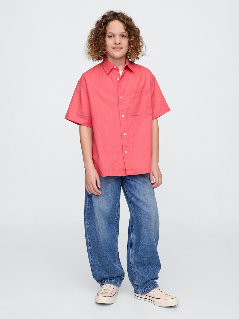Kids Linen-Cotton Relaxed Shirt