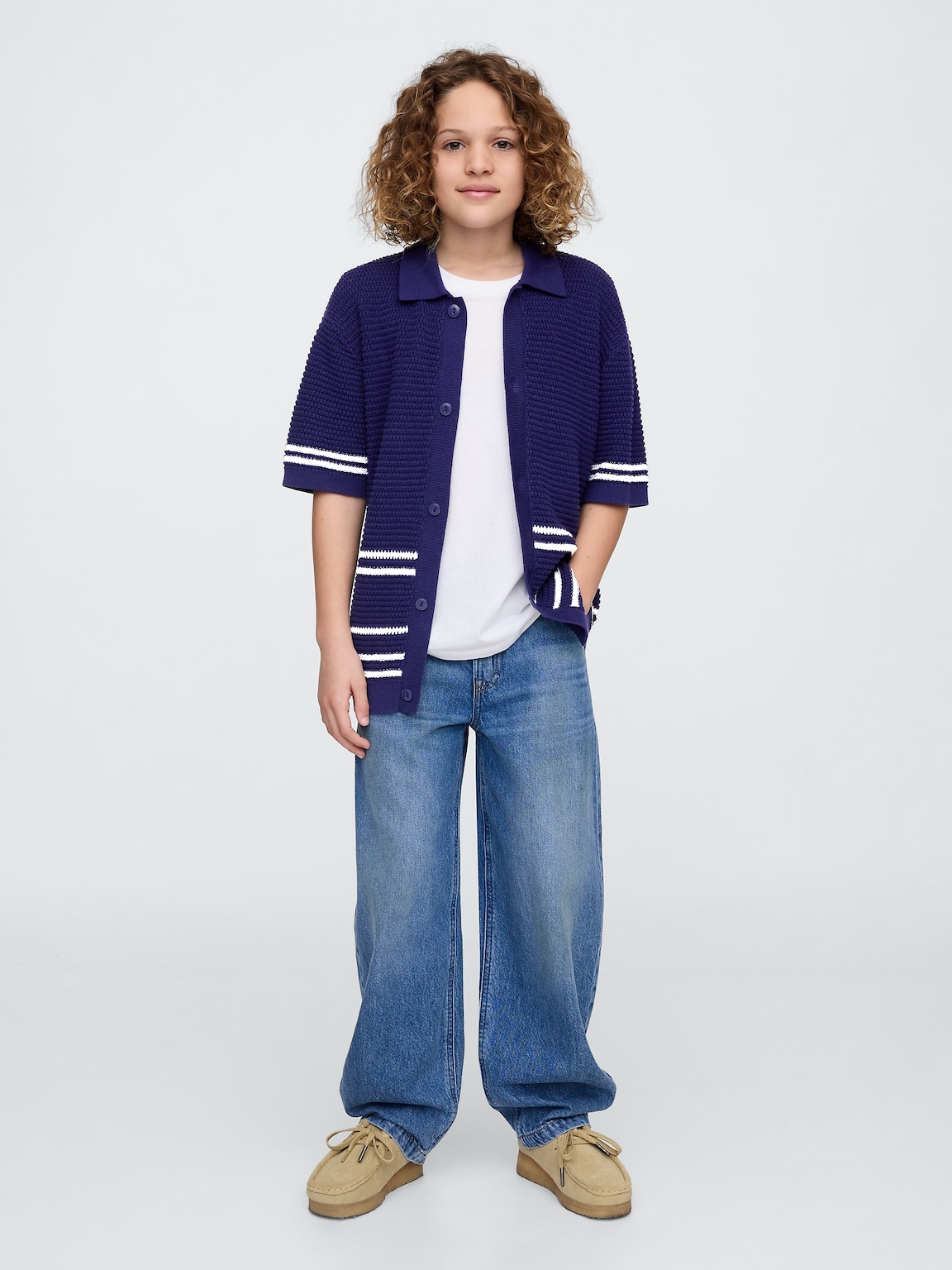 Kids Relaxed Crochet Shirt