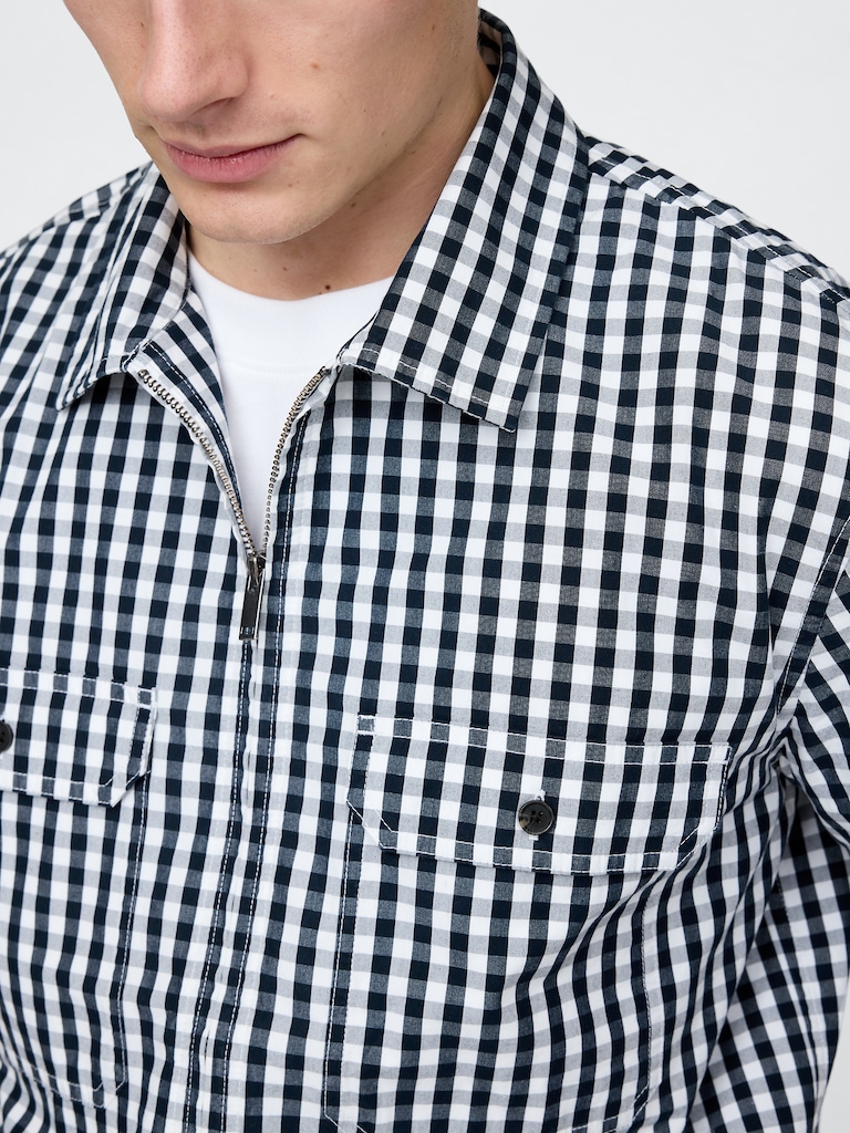 Poplin Full-Zip Pocket Shirt