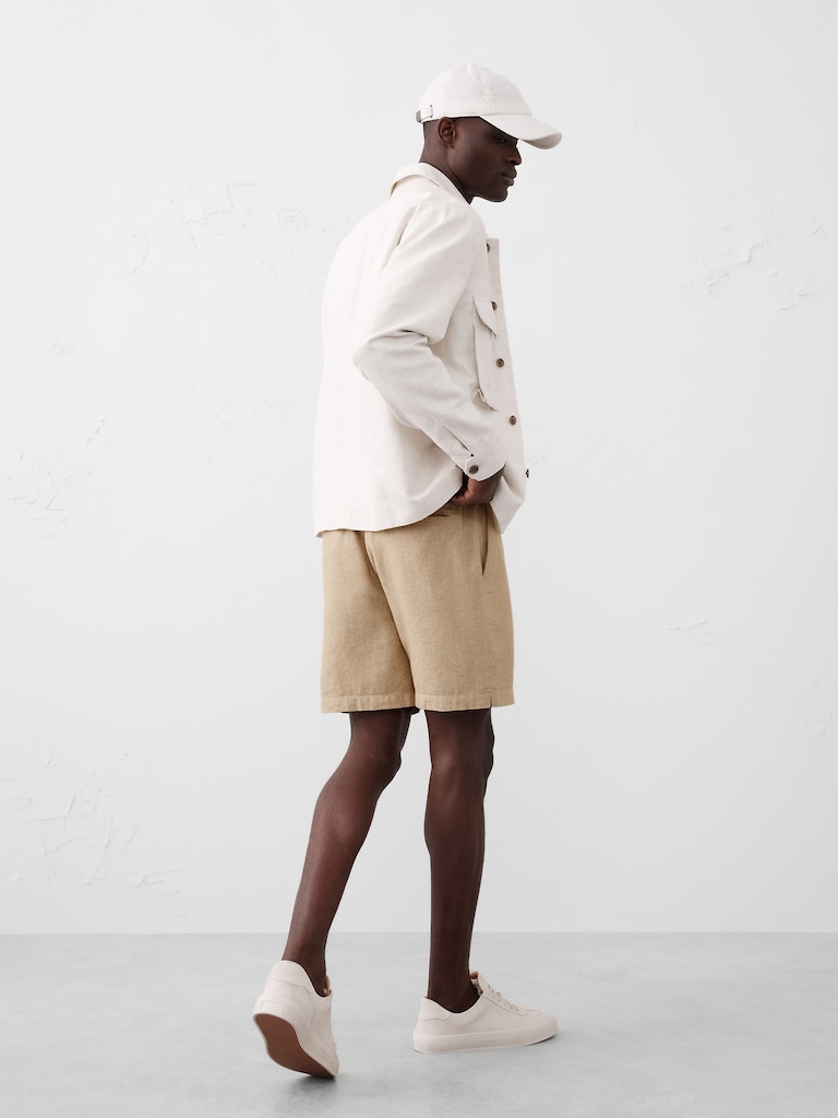 7" Linen-Blend Deck Short