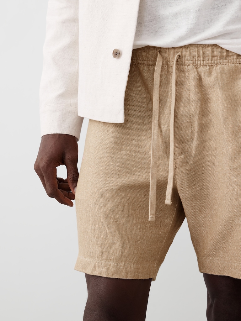 7" Linen-Blend Deck Short