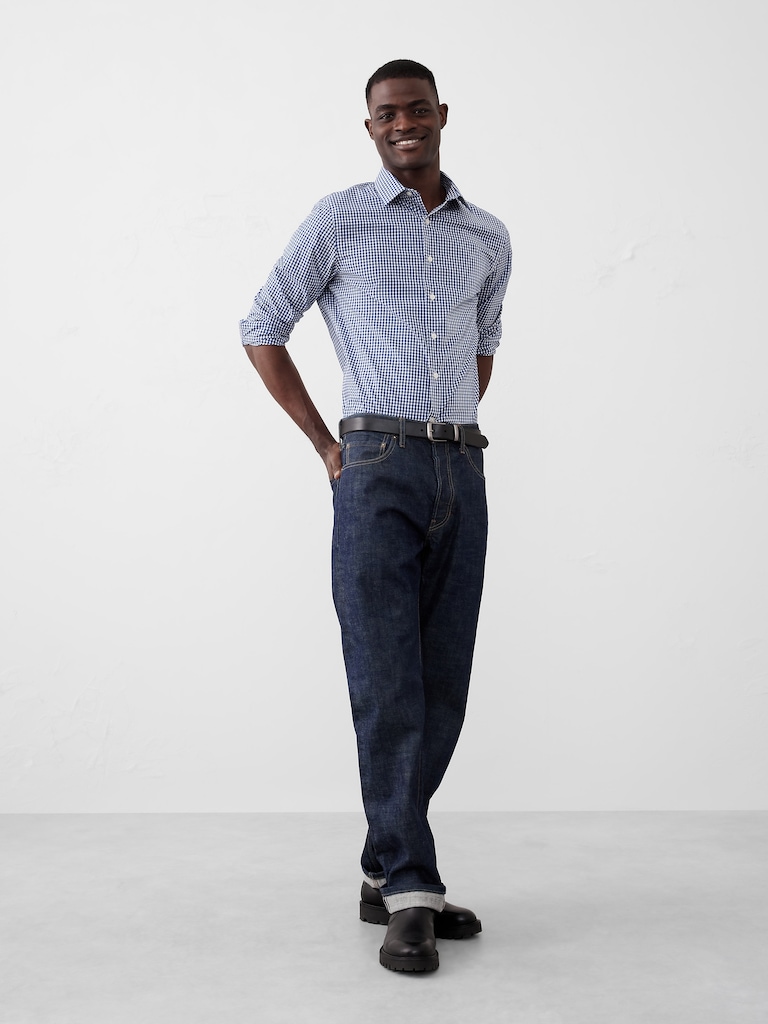 Slim-Fit Untucked Dress Shirt