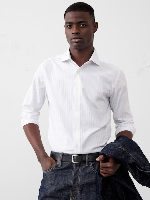 slim fit dress slacks &COLLAR Slim Fit Long Sleeve Performance Men's Dress Shirt White XL main image 0