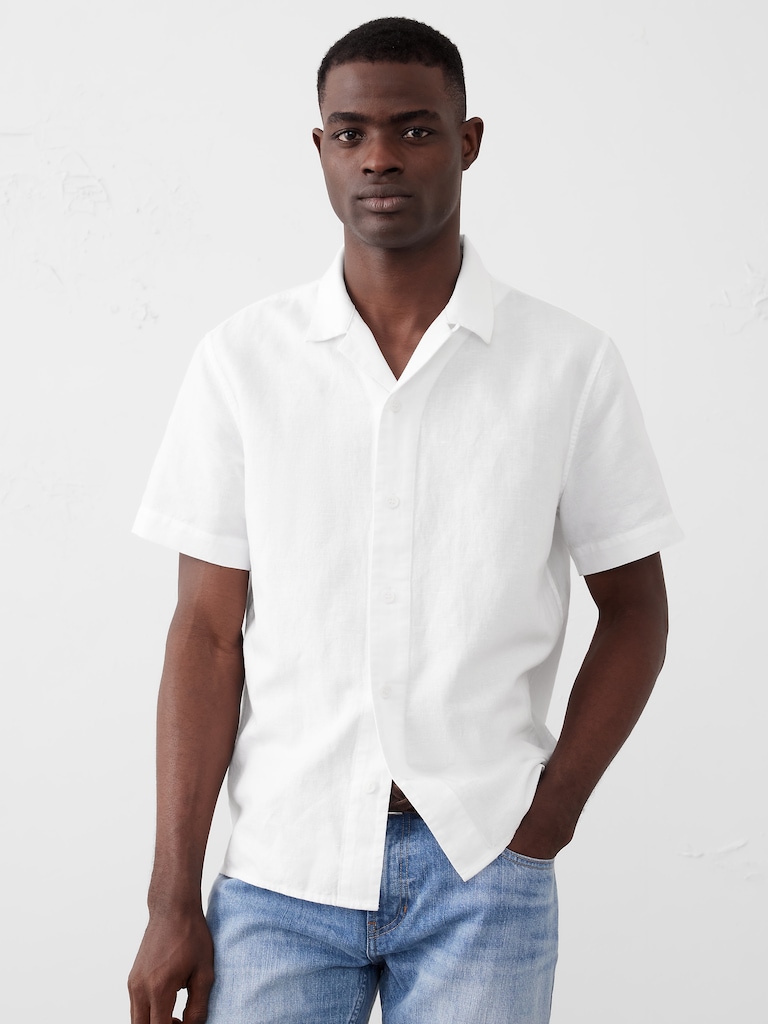 Standard-Fit Linen-Blend Resort Shirt