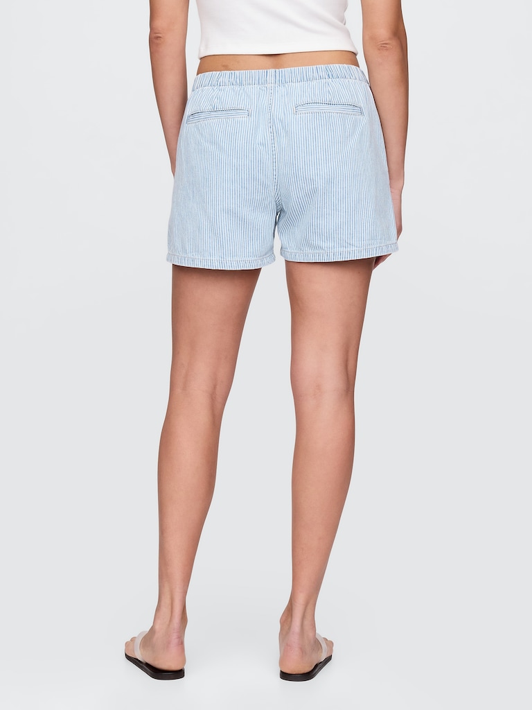Mid Rise Easy Denim Boxer Shorts