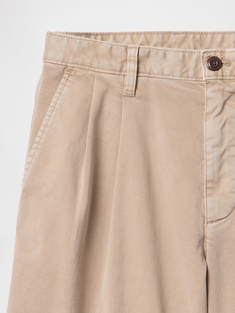 Pleated Khaki Shorts