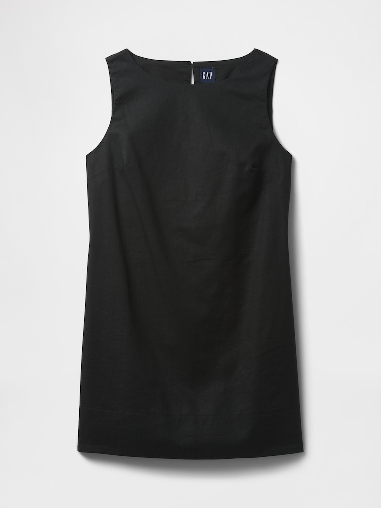 Linen-Blend Mini Shift Dress