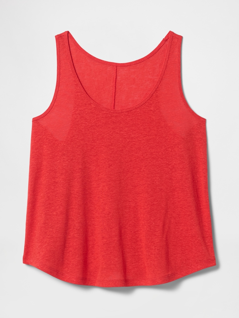Linen-Blend Racerback Tank Top