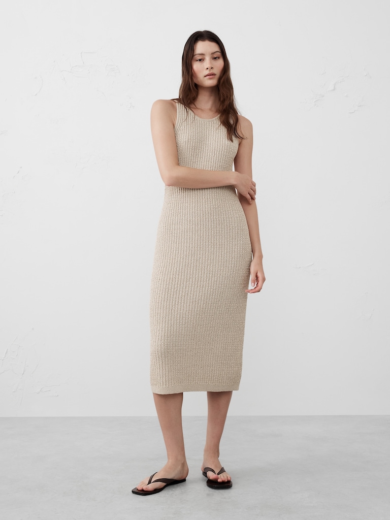 Textured Midi Sweater Dress
