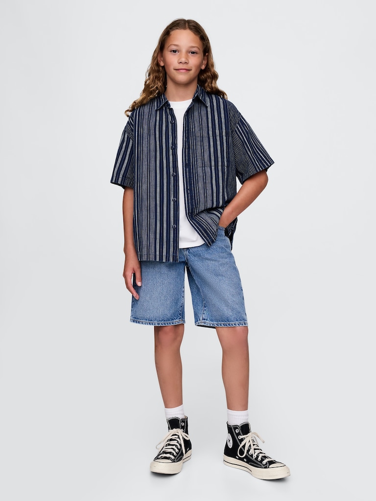 Kids Relaxed Indigo Stripe Shirt