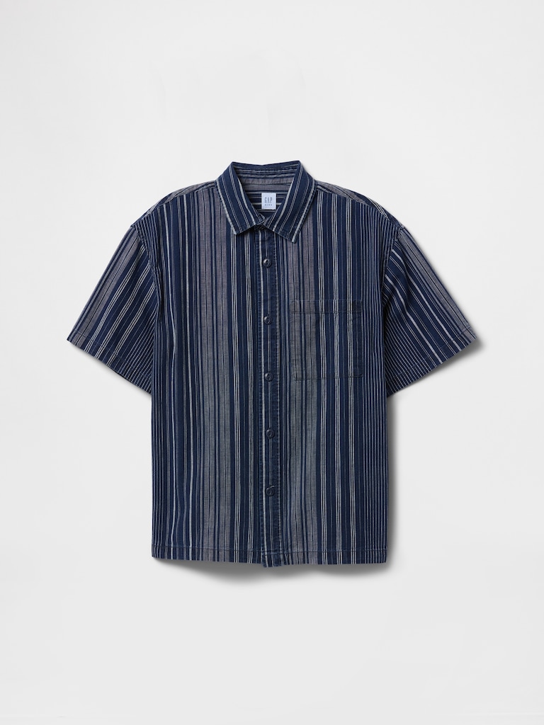 Kids Relaxed Indigo Stripe Shirt