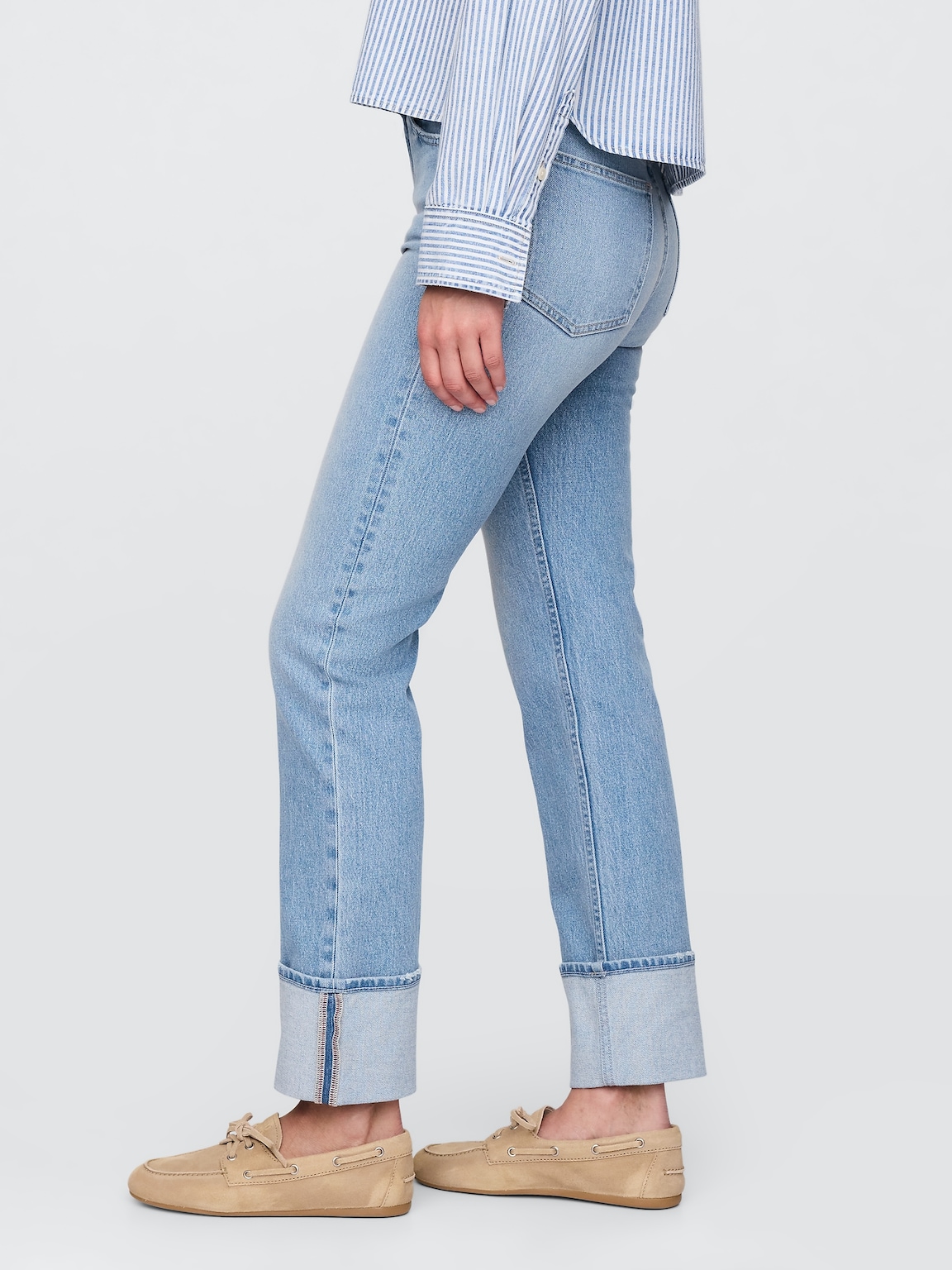 High Rise Cuffed '90s Slim Straight Jeans