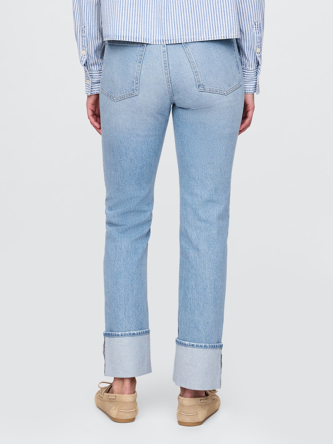 High Rise Cuffed '90s Slim Straight Jeans
