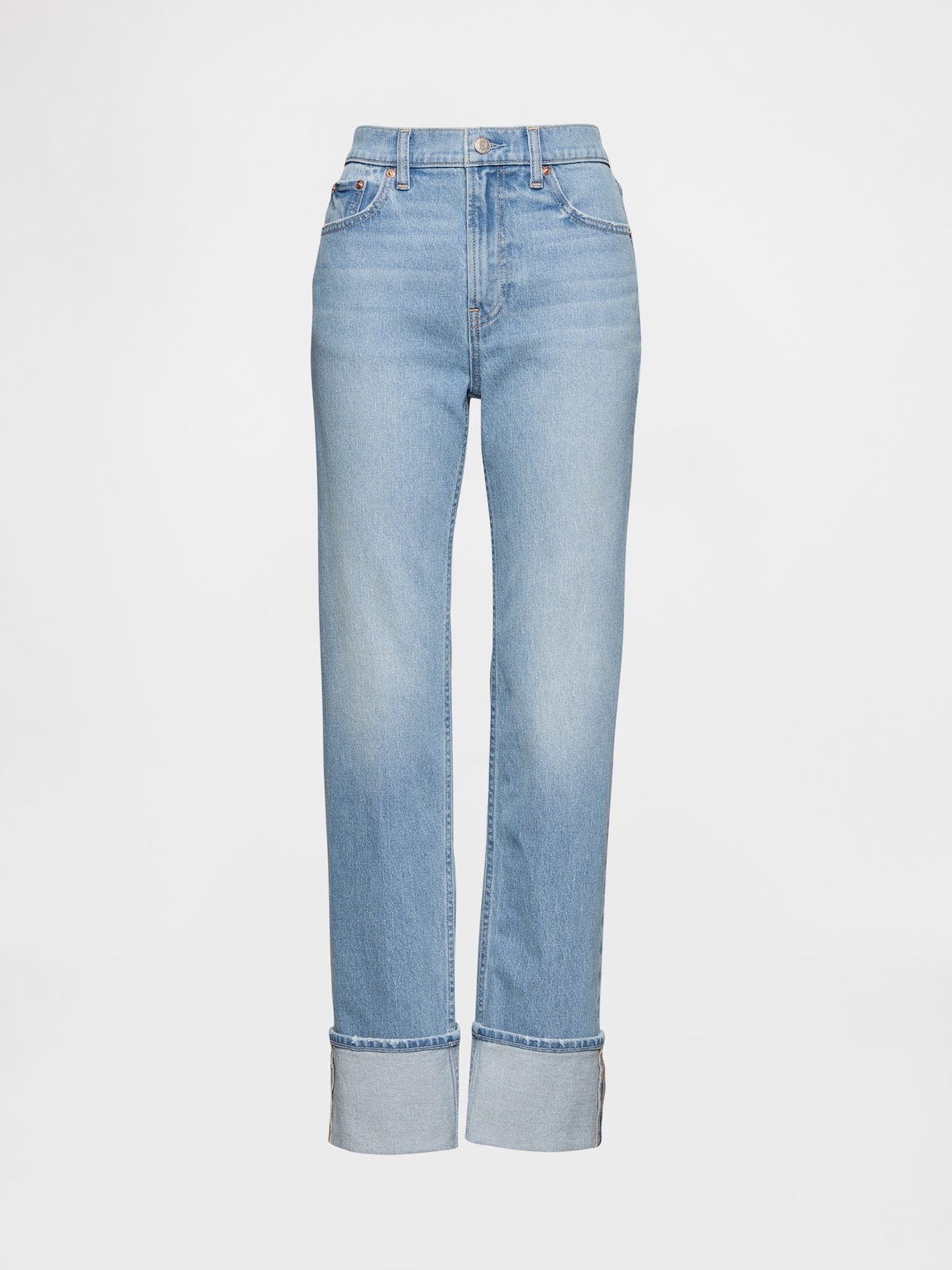 High Rise Cuffed '90s Slim Straight Jeans