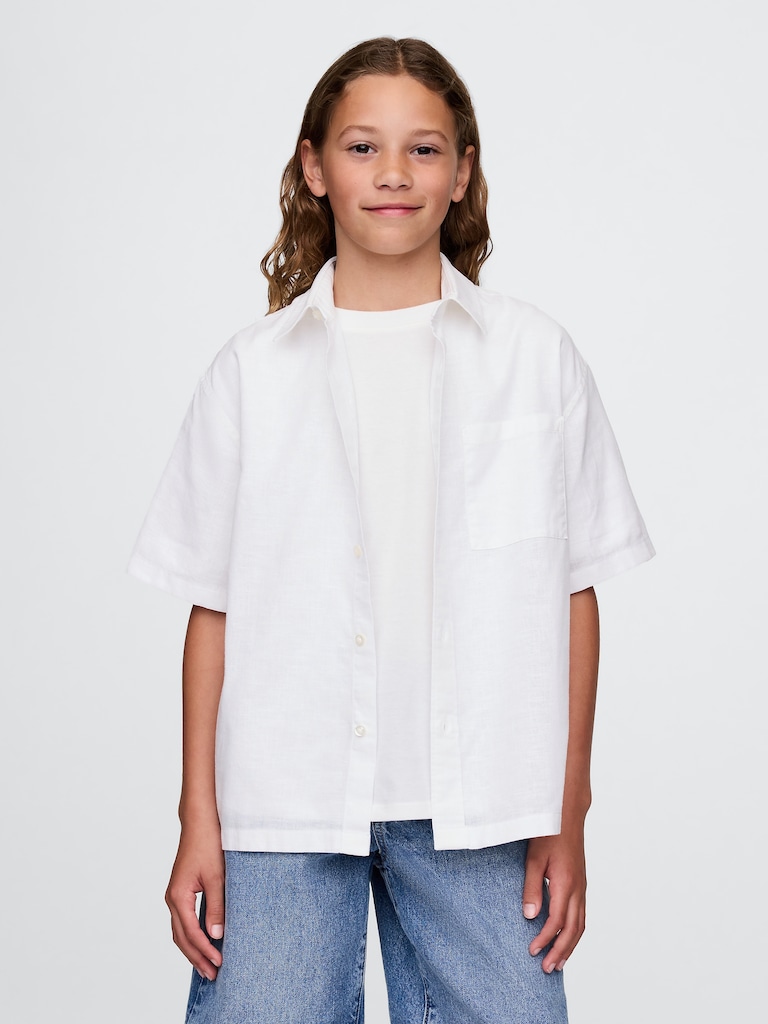 Kids Linen-Cotton Relaxed Shirt