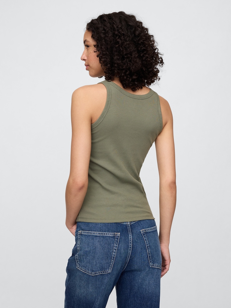 Ribbed Scoopneck Tank Top
