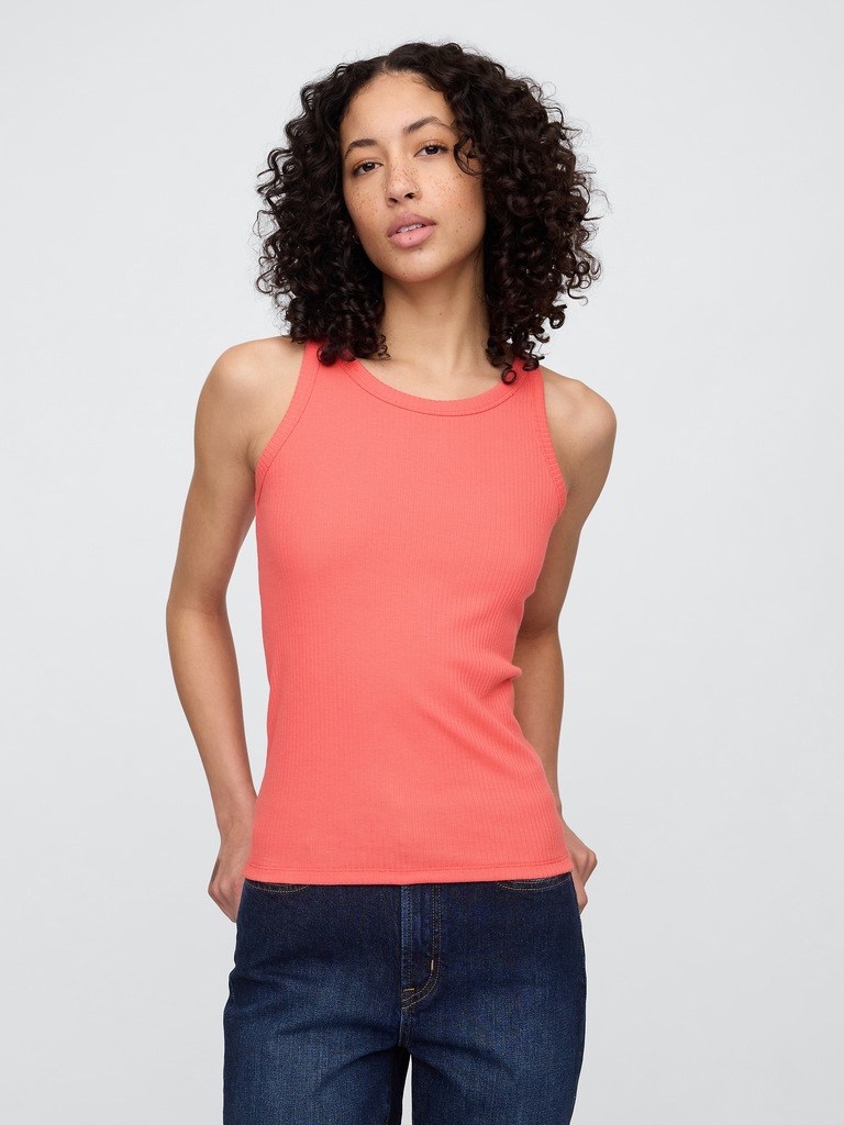 Ribbed Scoopneck Tank Top