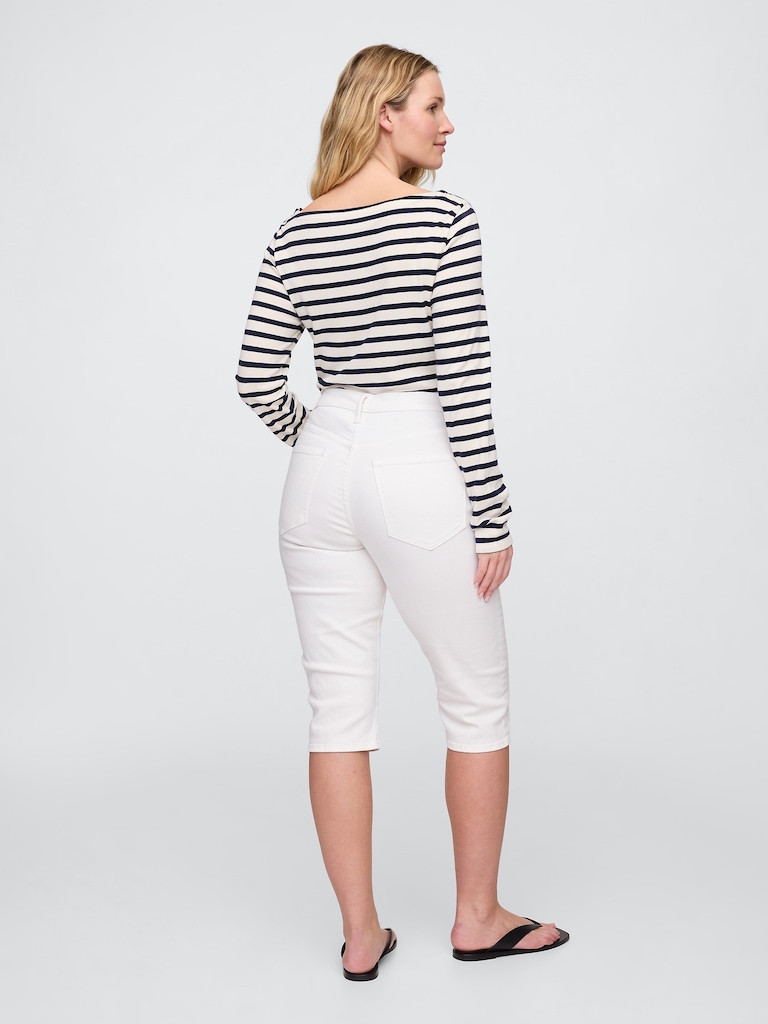 High Rise Vintage Slim Capri Jeans