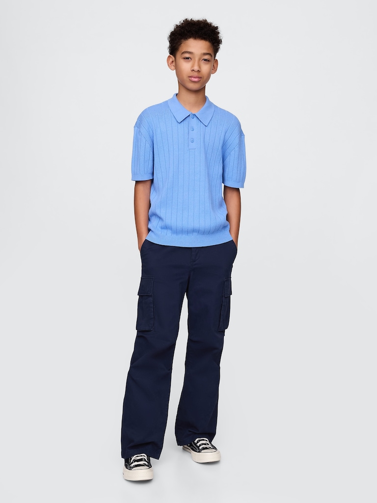 Kids Rib Polo Sweater