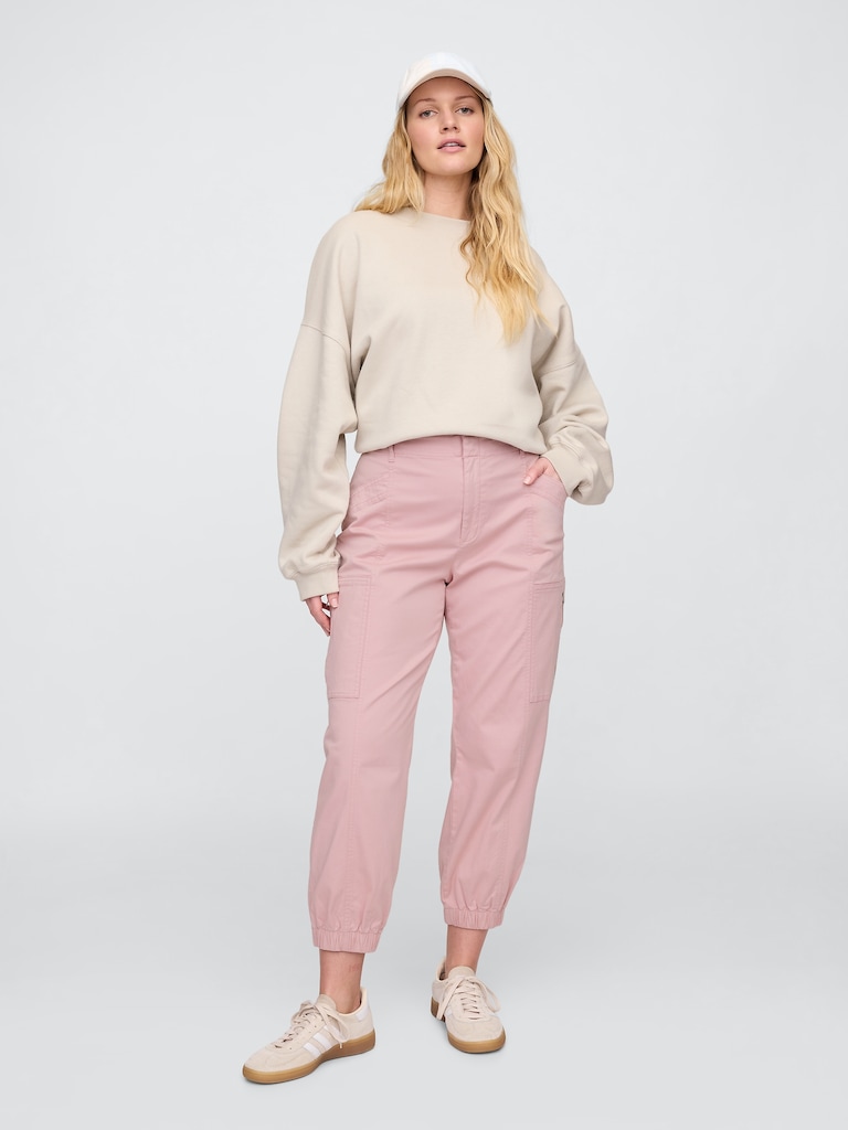 Mid Rise Downtown Khaki Cargo Joggers