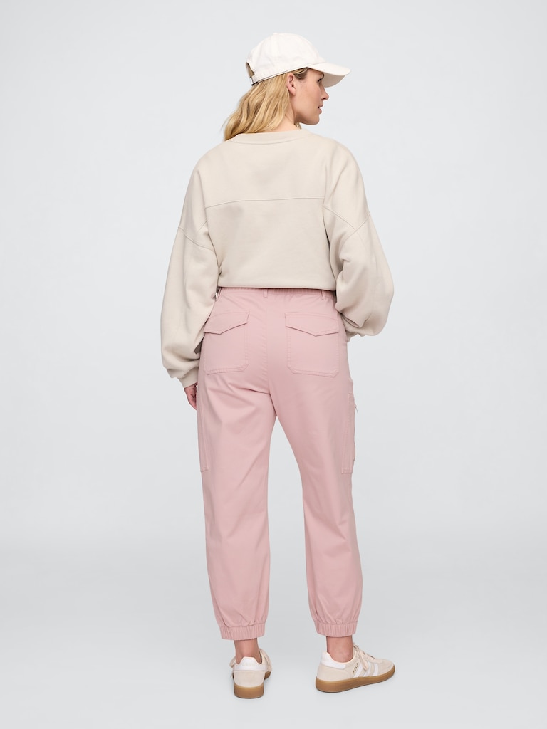 Mid Rise Downtown Khaki Cargo Joggers