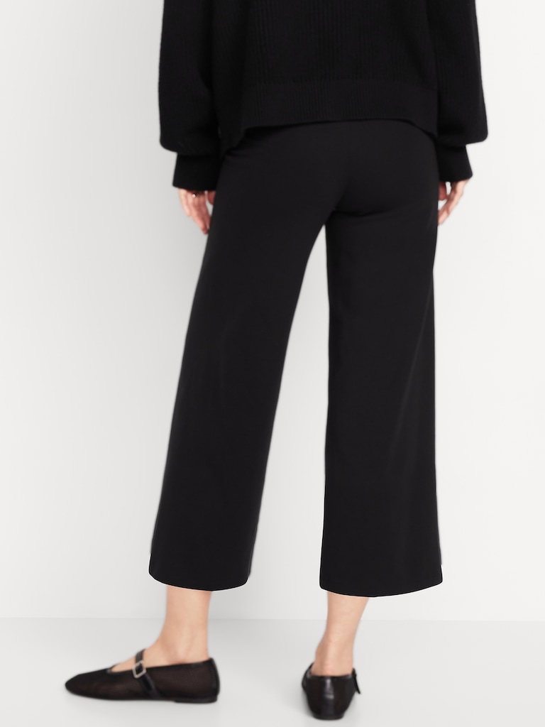 High-Waisted Fashion Wide-Leg Cropped Leggings