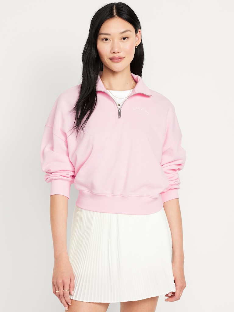 SoComfy Oversized Logo Half-Zip Sweatshirt