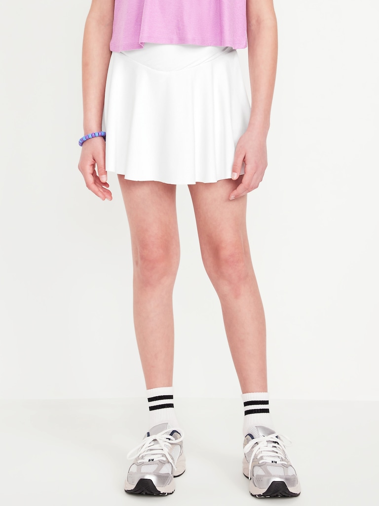 High-Waisted Crossover PowerSoft Skort for Girls