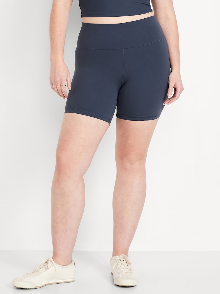 High-Waisted StudioSmooth Biker Shorts -- 6-inch inseam