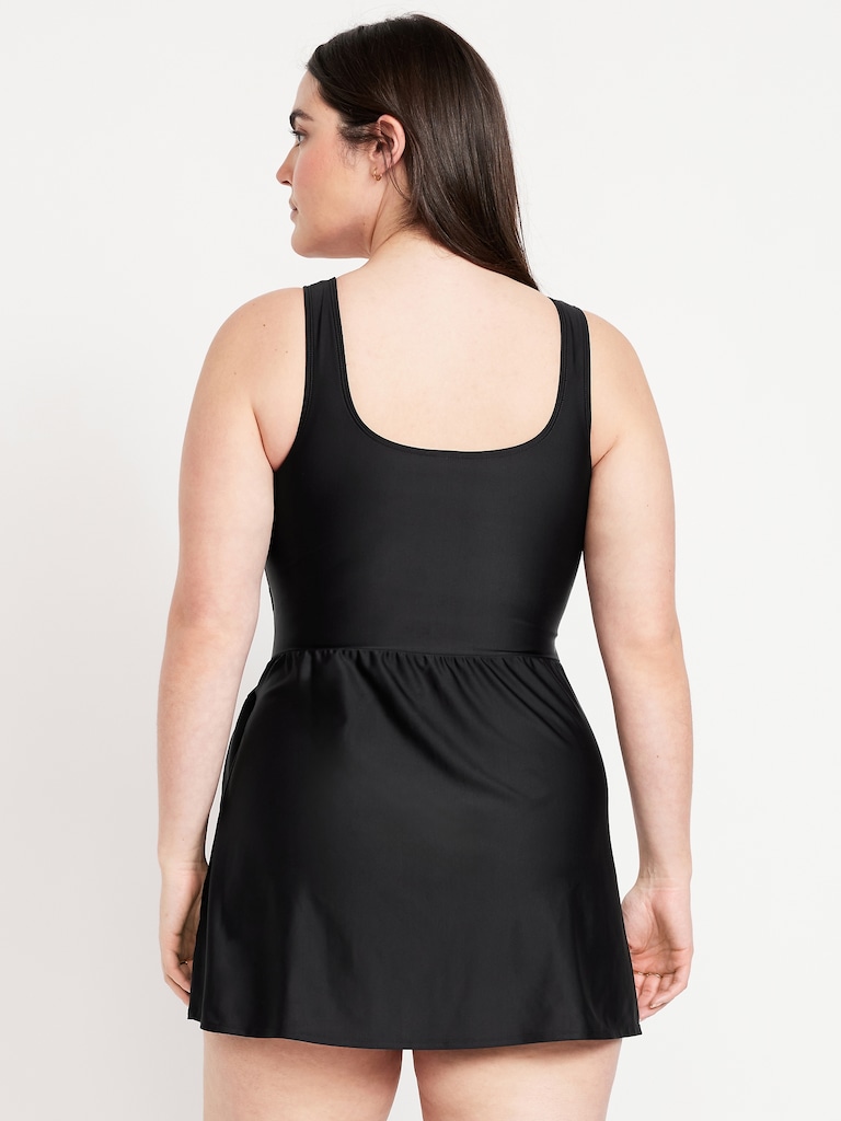 Matte Side-Tie Swim Dress