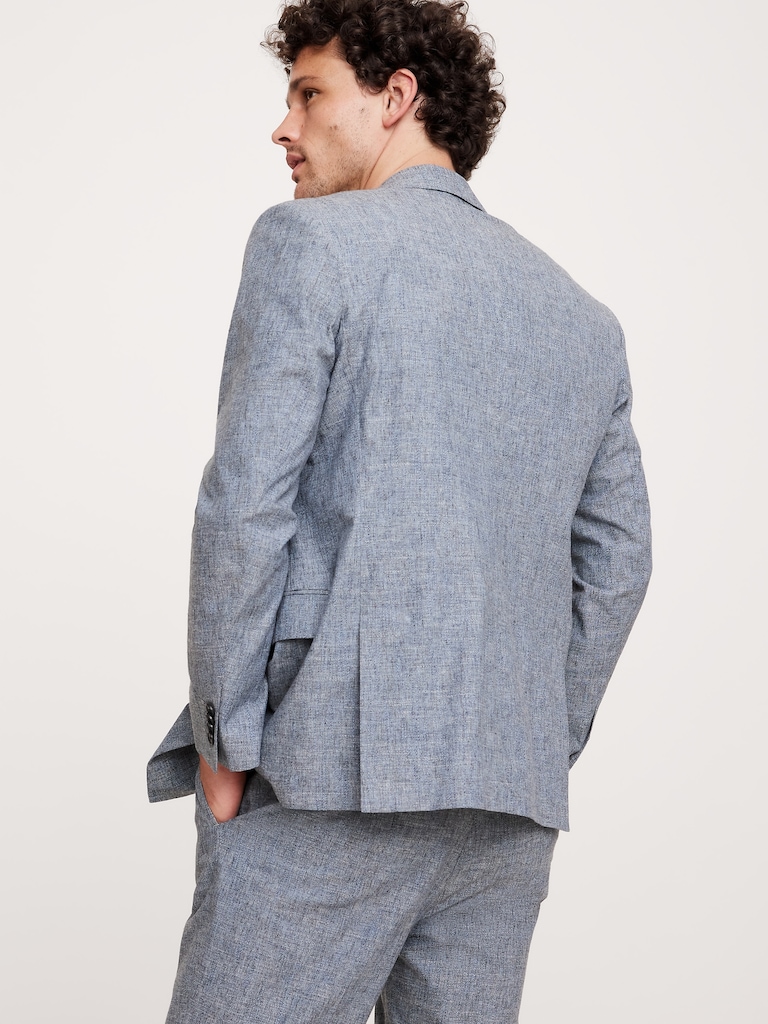 Cotton-Linen Double-Breasted Suit Jacket