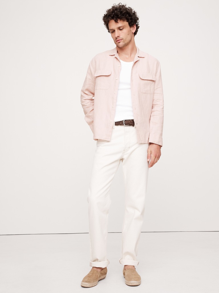 Standard-Fit Linen Resort Shirt