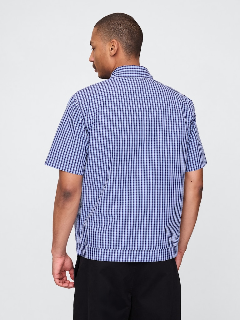 Poplin Full-Zip Pocket Shirt