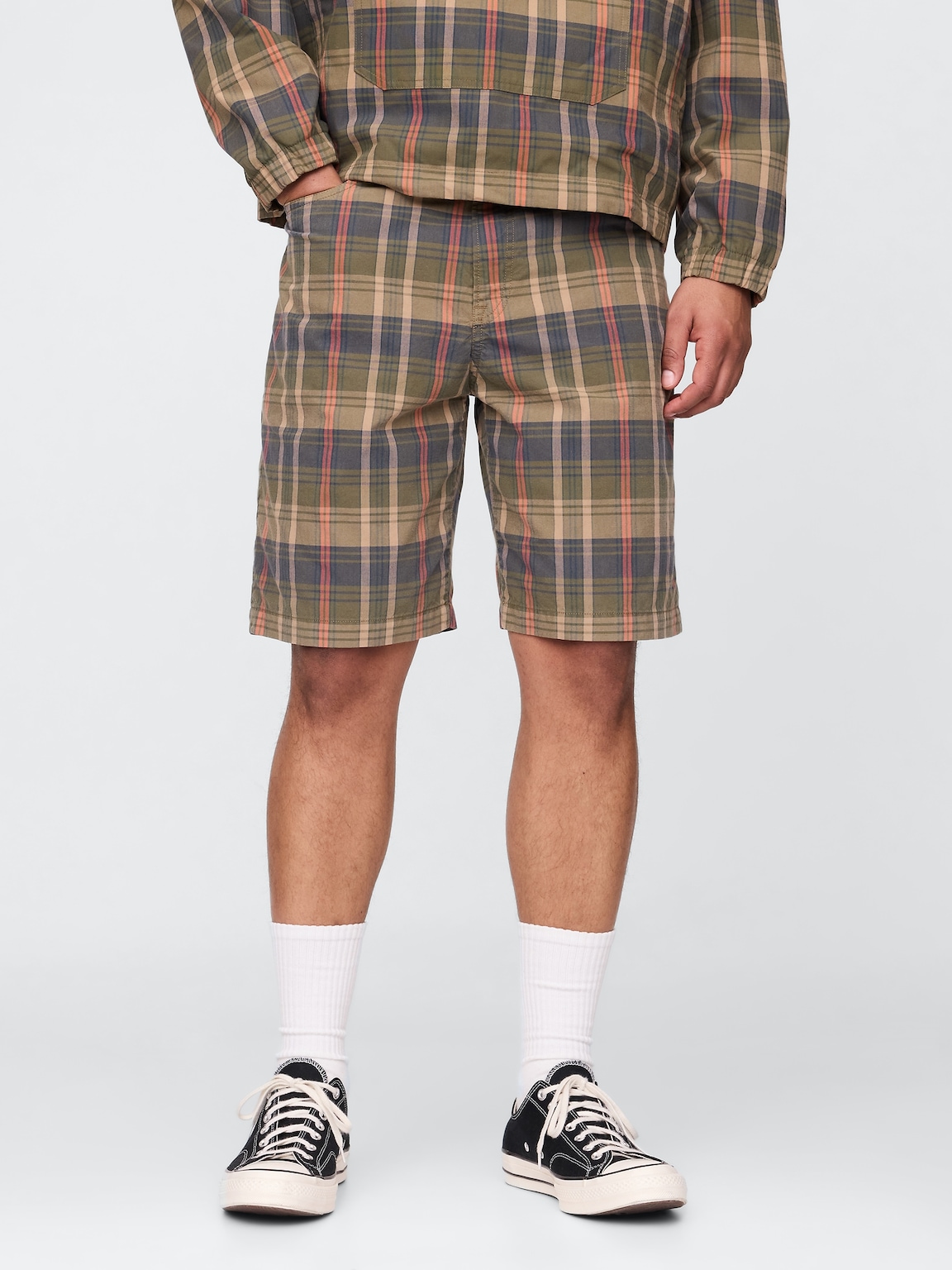 Relaxed Plaid Canvas Shorts