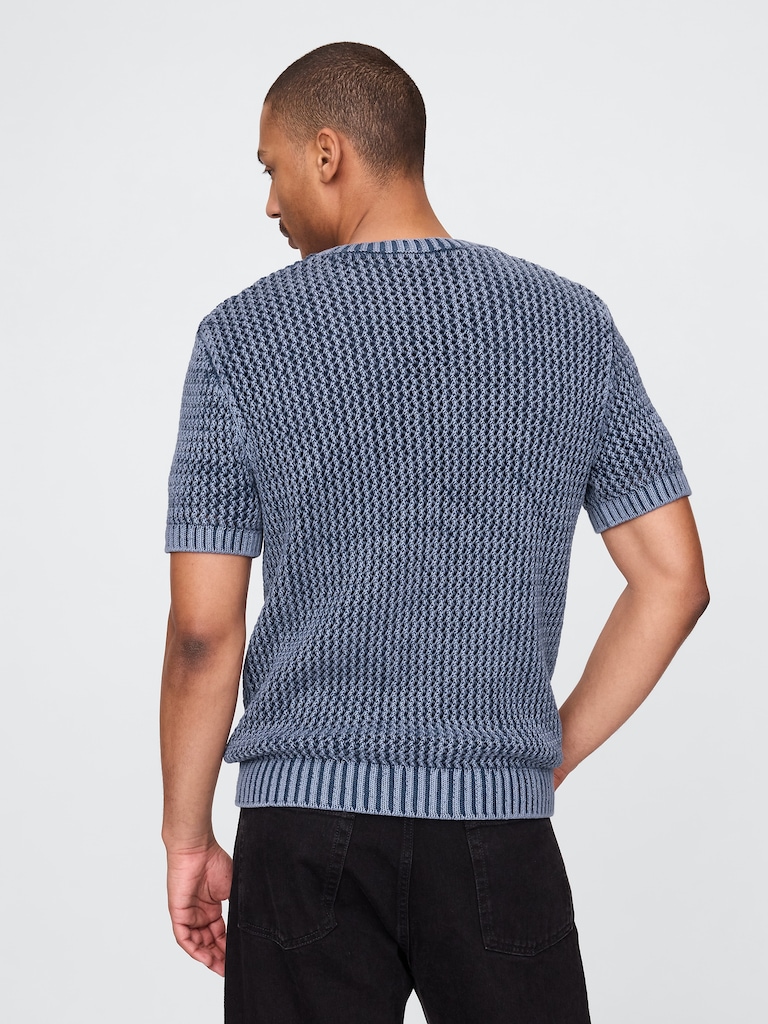 Crochet Mesh Crewneck T-Shirt