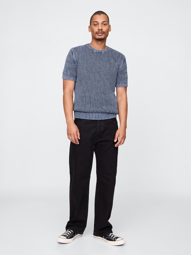 Crochet Mesh Crewneck T-Shirt