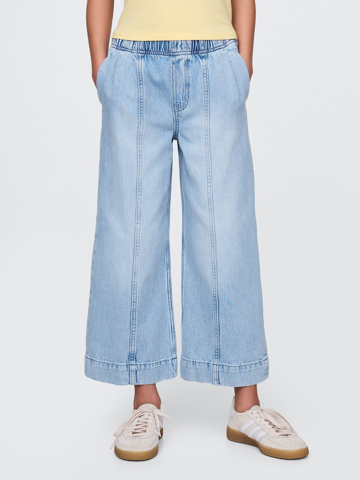Kids High Rise Stride Wide-Leg Ankle Jeans