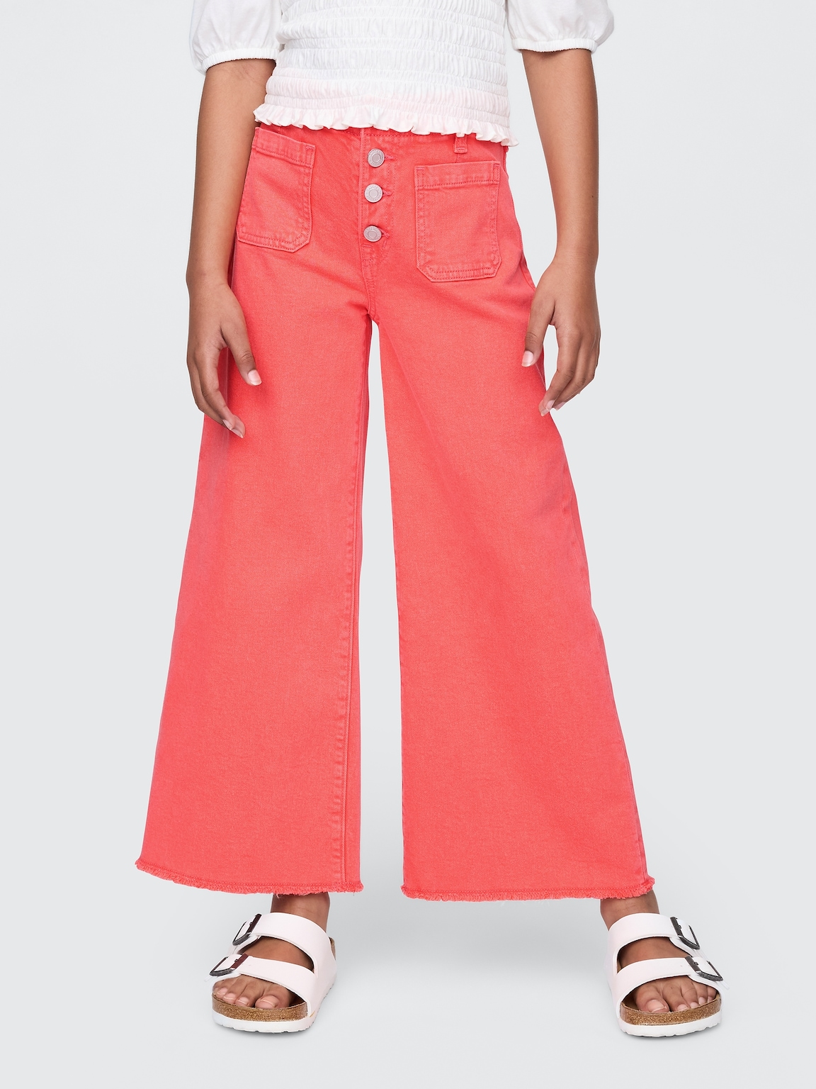 Kids High Rise Stride Wide-Leg Ankle Jeans