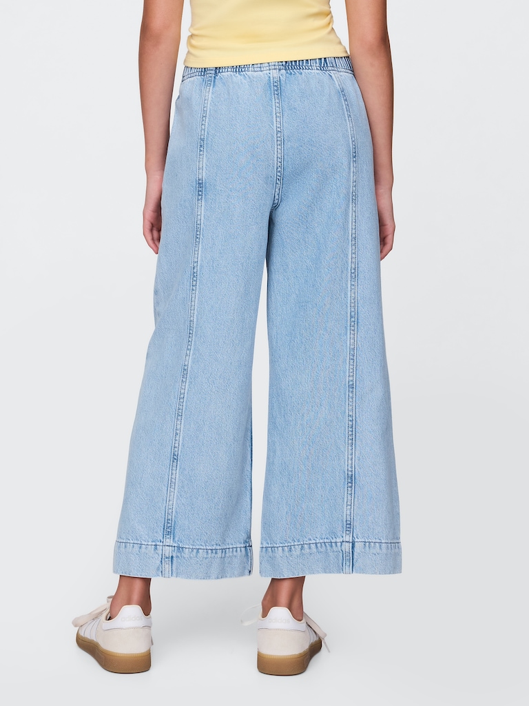 Kids High Rise Stride Wide-Leg Ankle Jeans