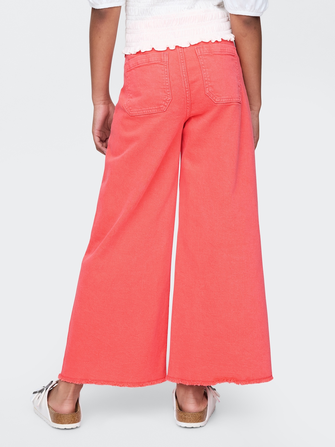 Kids High Rise Stride Wide-Leg Ankle Jeans